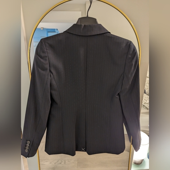 J Crew 1035 Single Button Blazer Jacket Super 120s 100% Merino Wool Pinstripe 0P - Picture 2 of 12